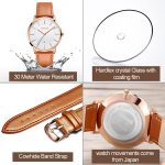 OLEVS Women's Watches for Ladies Female Wrist Watch Leather Band Waterproof Thin Minimalist Casual Simple Dress Quartz Analog with Date Calendar - Image 5